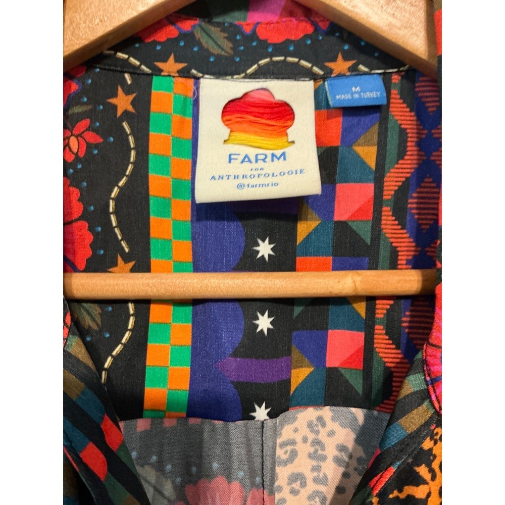 Farm Rio Anthropologie Colorful Artistic Statement Dress Size M - Picture 6 of 6